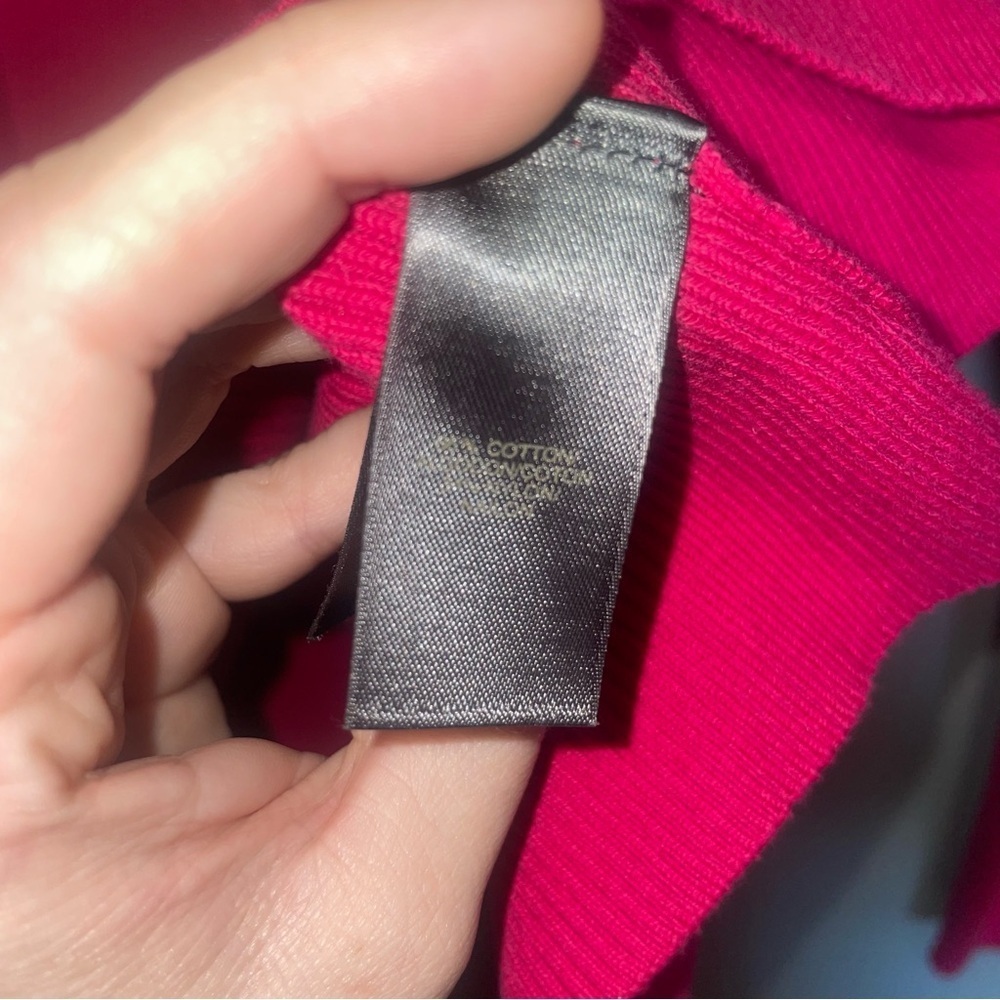 Vintage Liz Claiborne Cotton Blend Thick Top Hot Pink Medium - Picture 6 of 7